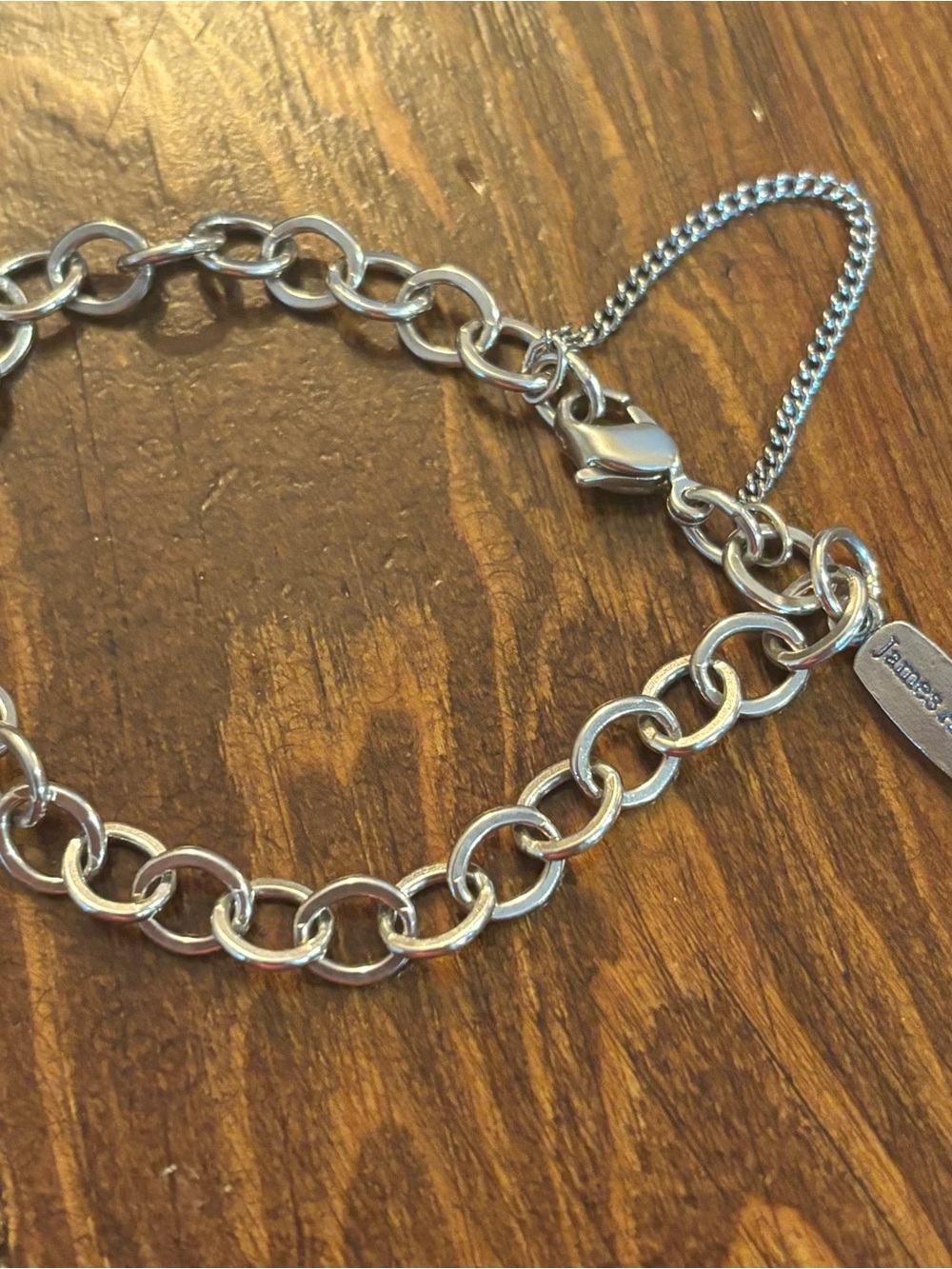 James Avery Forged Link Silver Link Bracelet with Safety Chain